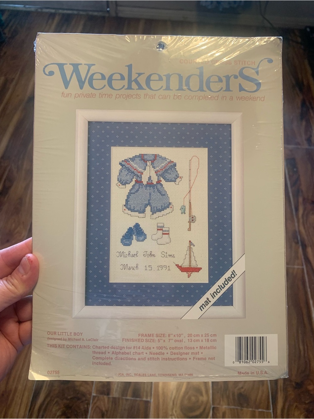 Weekenders “Our Little Boy” Cross Stitch Sailor Patriotic Theme Kit.        3326